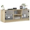 vidaXL TV Cabinet Sonoma oak Engineered wood, glass 40.2 x 14.6 x 16.5 in