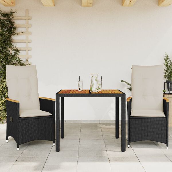 vidaXL Bistro Set Black