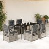 vidaXL Garden Dining Set Grey, Black, Dark Grey