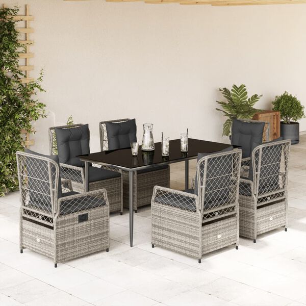 vidaXL Garden Dining Set Grey, Black, Dark Grey