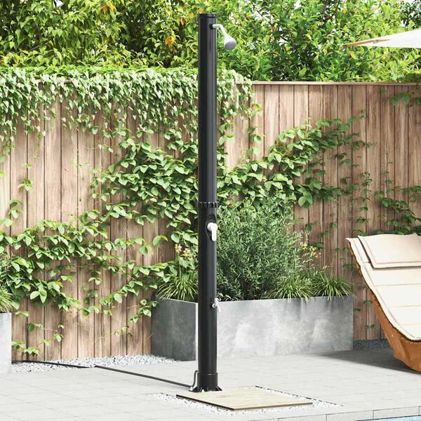 vidaXL Outdoor Solar Shower Black 217 cm PVC and aluminum