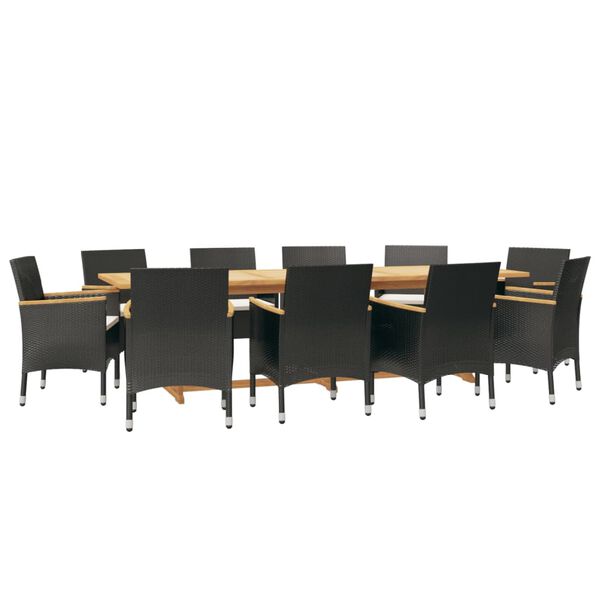 vidaXL Garden Dining Set Black, Cream White