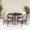 vidaXL Garden Dining Set Black, Cream White