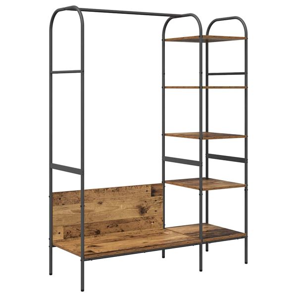 vidaXL Clothes Rack Brown 47.24 x 17.32 x 62.99 in Engineered Wood