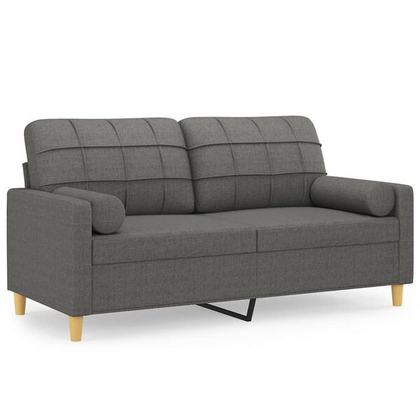 vidaXL 2-Seater Sofa Dark Grey Fabric (100% polyester), metal, textilene