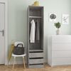 vidaXL Wardrobe Concrete gray Engineered wood Compact Wardrobe