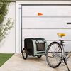 vidaXL Pet Bike Trailer Black and Grey Oxford fabric, iron, PVC Small