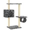 vidaXL Cat Tree Grey with Paw Prints