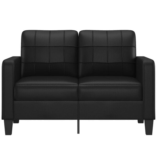 vidaXL 2-seater Sofa Black Faux leather, metal, textilene 2-seater