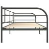 vidaXL Day Bed Frame Gray Metal, plywood and plastic Single