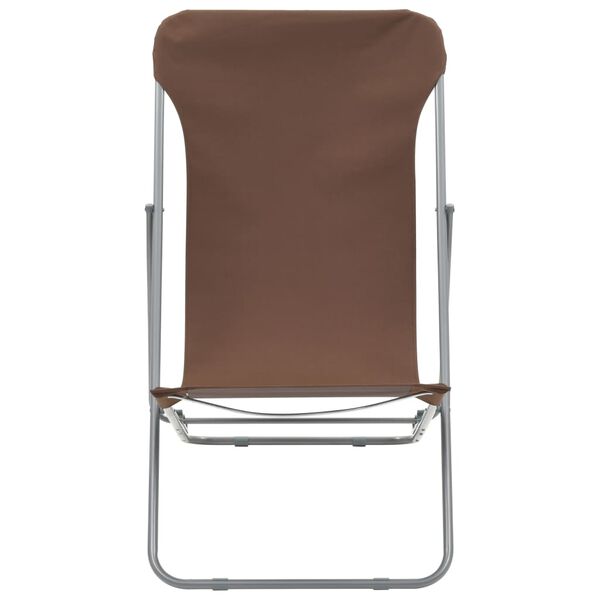 vidaXL Beach Chair Set of 2 Brown