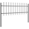 vidaXL Garden Fence 2 pcs Grey 11.15 x 1.97 ft Powder-coated Steel