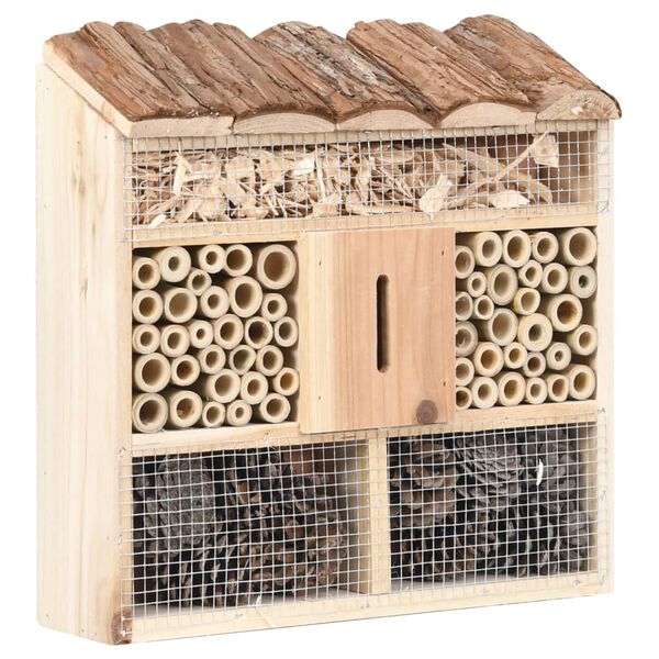 vidaXL Insect Hotel Natural wood Firwood, Pine cones, Bamboo Small