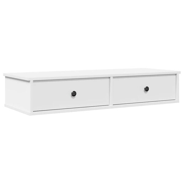 vidaXL Wall Shelf White Engineered Wood Medium Floating Wall Shelf