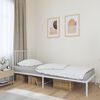 vidaXL Bed Frame White Steel Twin Bed Frame Rectangular Durable