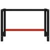 vidaXL Metal Frame Black and Red Metal with powder-coating Large