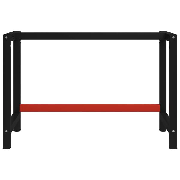 vidaXL Metal Frame Black and Red Metal with powder-coating Large