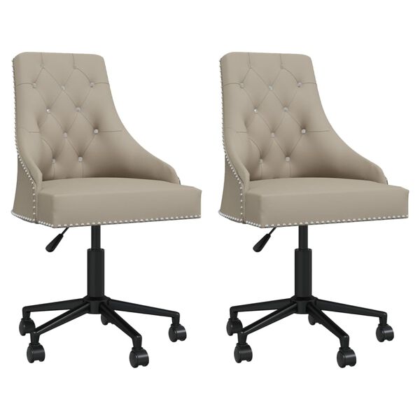 vidaXL Swivel Dining Chairs 2 pcs Light Gray Velvet