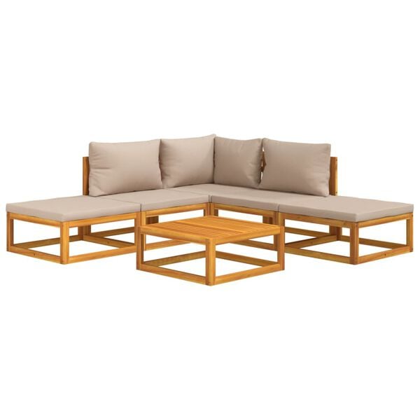 vidaXL Garden Lounge Set Taupe Solid Acacia wood, Polyester Medium