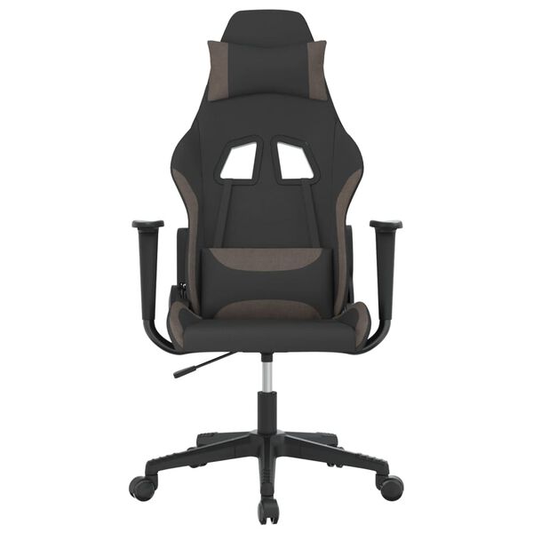 vidaXL Gaming Chair Black and Taupe Fabric