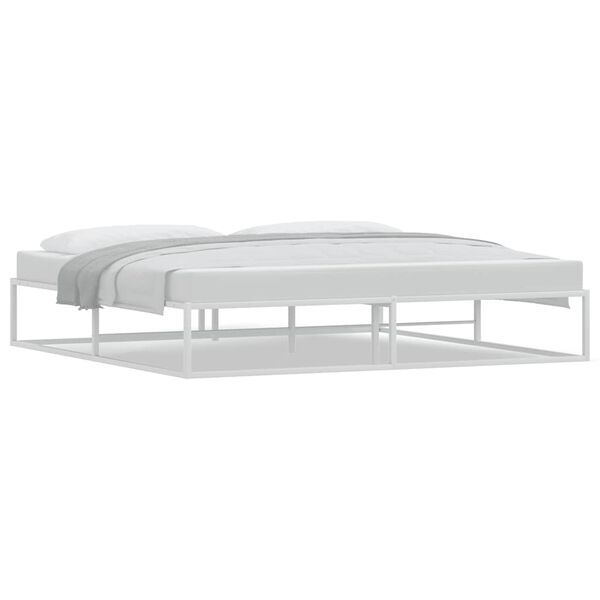 vidaXL Bed Frame Metal Bed Frame Rectangular White Bed Frame