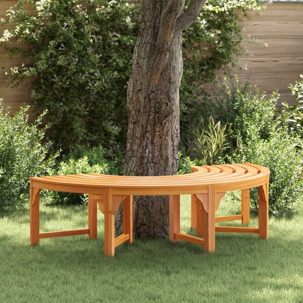 vidaXL Tree Bench Brown 160 x 160 x 45cm Solid Eucalyptus wood