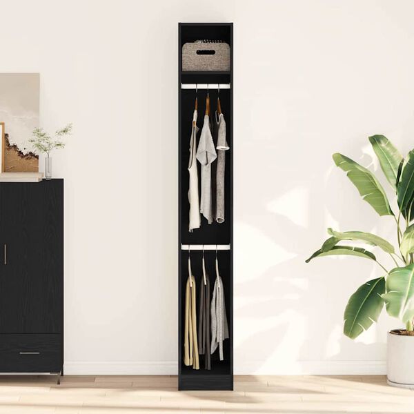 vidaXL Wardrobe Black oak 11.81 x 19.69 x 78.74 in Engineered Wood