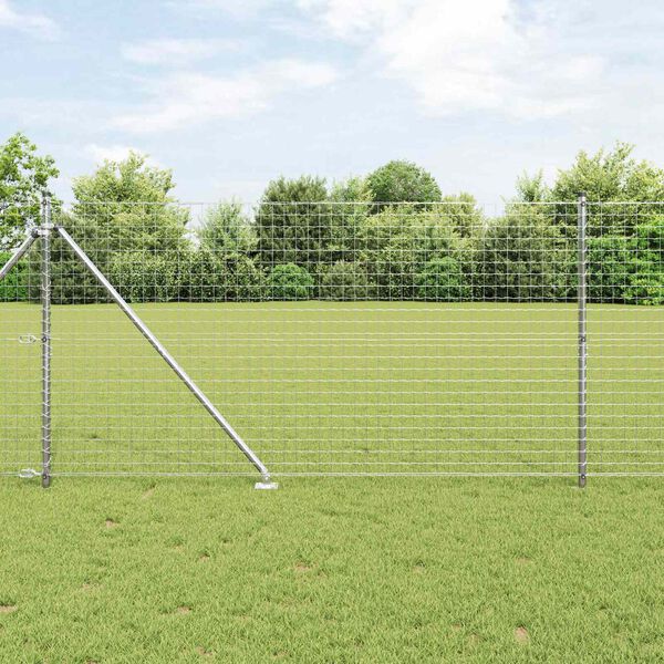vidaXL Fence Post 52 pcs Grey 1.26 x 1.26 x 55.12 in