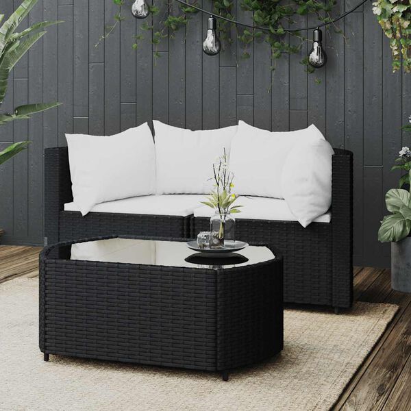 vidaXL Patio Lounge Set Black, White