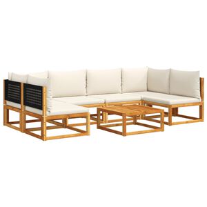vidaXL Garden Sofa Set Black Solid acacia wood with an oil finish, PE rattan