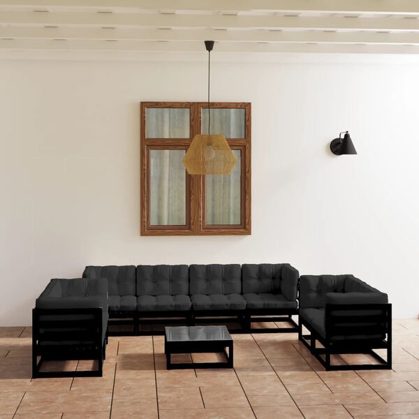 vidaXL Garden Lounge Set Black and Anthracite