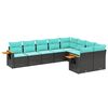 vidaXL Patio Sofa Set Black, Blue