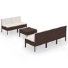 vidaXL 6 Piece Patio Lounge Set with Cushions Poly Rattan Brown