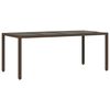 vidaXL Garden Table Set of 4 Brown PE Rattan Medium Durable
