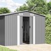 vidaXL Garden Shed Grey Galvanized steel Large Garden Shed Rectangular