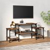 vidaXL TV Cabinet Smoked Oak Engineered Wood, Steel 46.1x13.8x20.5 in