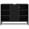 vidaXL Bathroom Cabinet with Shelf Black Oak 31.50 x 12.99 x 23.62 in