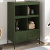 vidaXL Highboard Olive Green Cold-Rolled Steel Medium Adjustable Feet