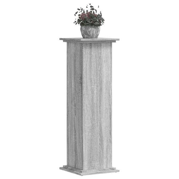 vidaXL Plant Stand Grey sonoma Engineered wood Tall Decorative Inlays