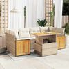 vidaXL Garden Sofa Set Beige PE rattan Large Modular Garden Sofa Set