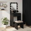 vidaXL Dressing Table with Shelf Black Oak 19.69 x 16.14 x 53.15 in