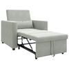 vidaXL Pull out Sofa Bed Single Light gray 90 x 165 x 87 cm Velvet
