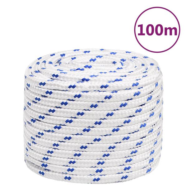 vidaXL Boat Rope White 0.63 " 328.1 ' Polypropylene