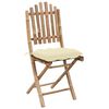 vidaXL Garden Chair Set of 2 Natural Bamboo Bamboo, Polyester Medium
