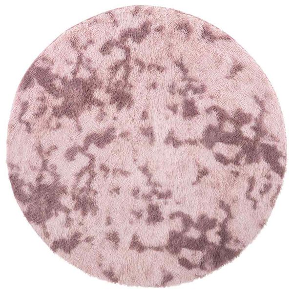 vidaXL Shaggy Rug Dusty Pink 100% Polyester 63 in Round Foldable
