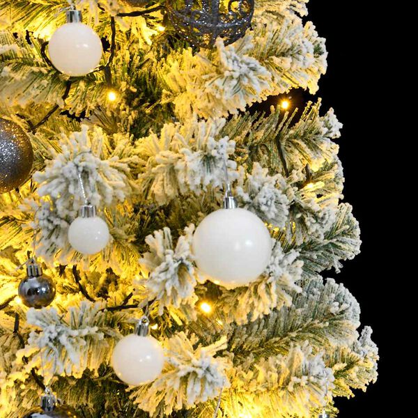 vidaXL Artificial Hinged Christmas Tree 150 LEDs & Ball Set 59.1"