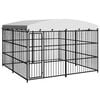 vidaXL Outdoor Dog Kennel with Roof 118.1"x118.1"x82.7"