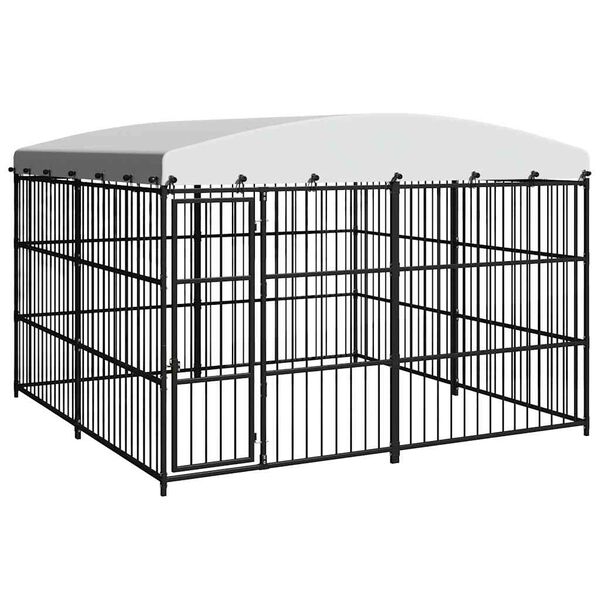 vidaXL Outdoor Dog Kennel with Roof 118.1"x118.1"x82.7"