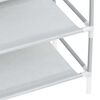 vidaXL Shoe Rack Silver Metal, Plastic, Non-Woven Fabric Large