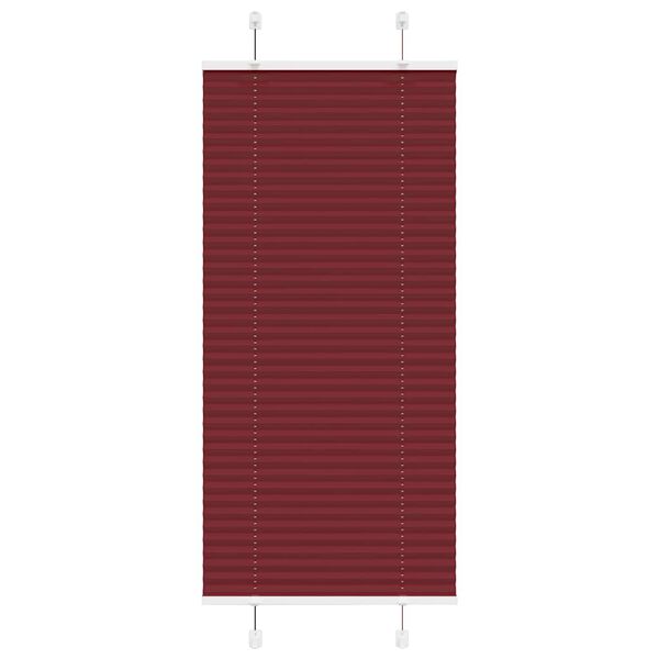 vidaXL Pleated Blind Bordeaux Red 100% Polyester 25.6 x 59.1 in